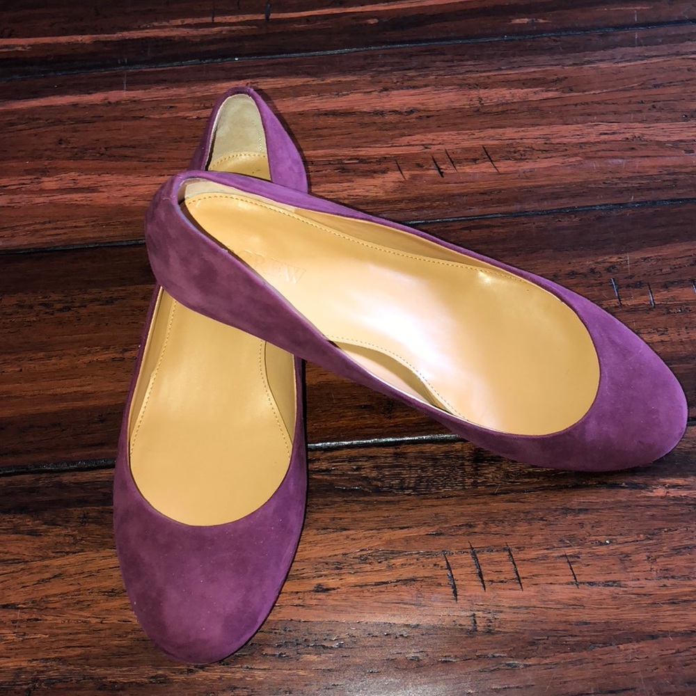 J Crew Burgundy flats with small heel
